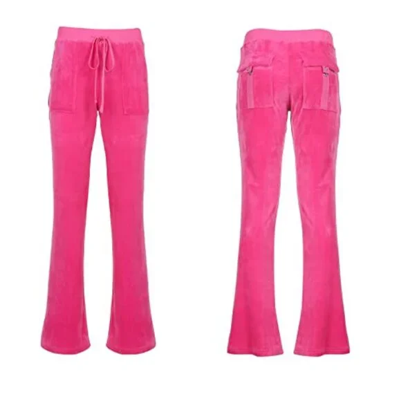 Velour Tracksuit Set Y2K Heart Print Cropped Hoodie Sweatpants Lounge Wear - Picture 6 of 7